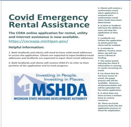 MSHDA Covid rental assistance